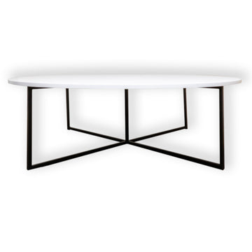 white round table side view